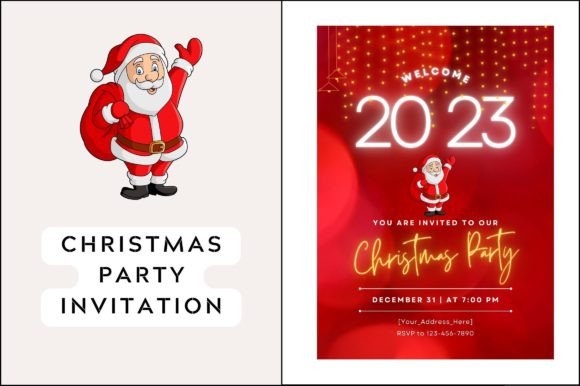 Christmas Party Invitation Free Template: Graphics for Festive Branding
