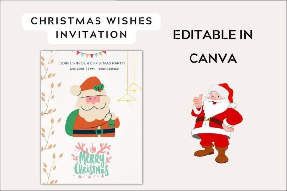 Christmas Wishes Invitation Template for Graphic Design Projects