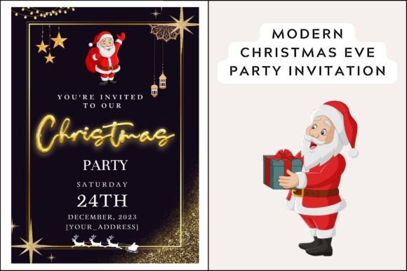 Editable Christmas Eve Party Invitation for Local Business Branding