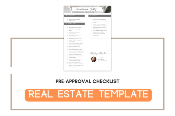 Editable Pre-Approval Checklist Template: Graphics & Print Templates Review