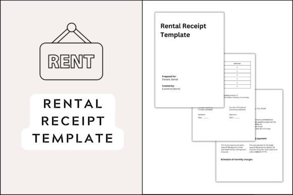Editable Rental Receipt Template: Essential Graphics for Handmade Shops