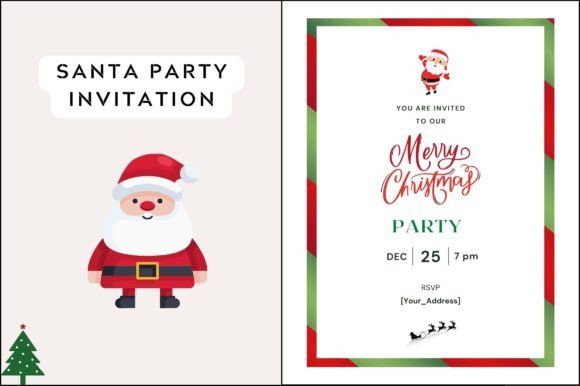 Editable Santa Party Invitation Template for Festive Graphic Designs