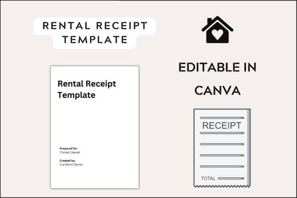 Editable Simple Rent Receipt: Premium Graphics for Editorial Use