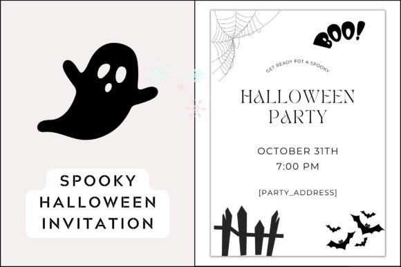 Halloween Costume Party Invitations Graphic Template