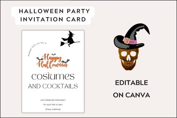 Halloween Party Invitation Digital Graphic Templates