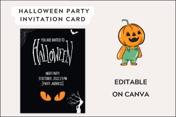 Halloween Party Invite Card Graphic Template