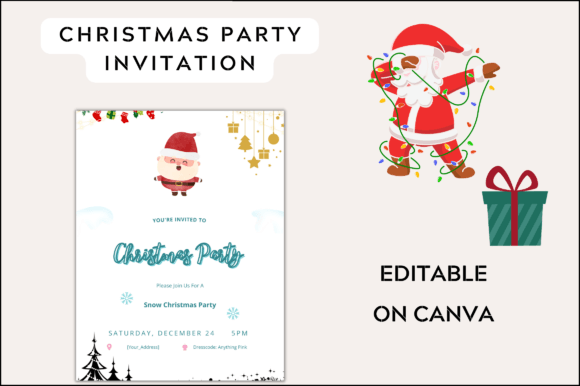 Merry Christmas Invitation Printable for Graphics & Graphic Templates
