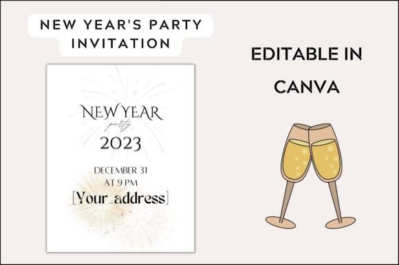 New Year Party Invitation for Employees: A Graphic Design Asset Review