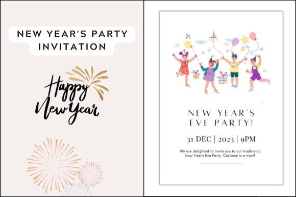 New Year’s Party Invitation Template in Graphic Templates