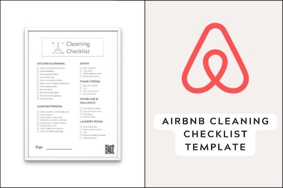 Printable Airbnb Cleaning Checklist Graphics for Local Branding