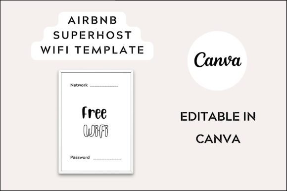 Printable Airbnb Superhost WIFI Template: Graphics for Print Templates