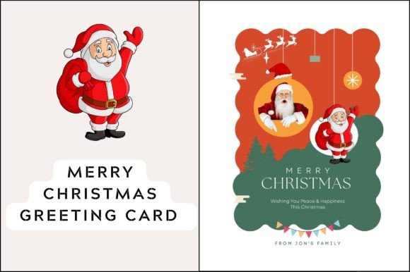 Printable Christmas Greeting Card - A Graphic Template for Handmade Creations