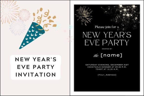 Printable New Year Invite Card Graphic Templates