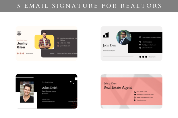 Real Estate Email Signature Editable Graphics for Publishers