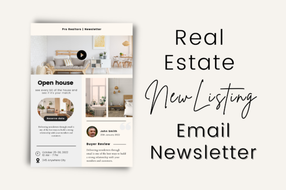 Real Estate New Listing Email Newsletter: Graphics for Print Templates