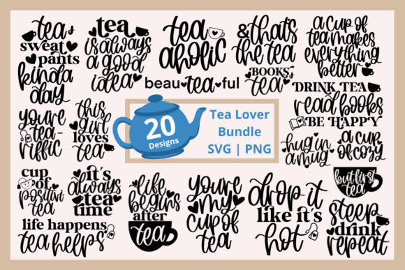 Tea Lover SVG Bundle for Crafts and Graphics
